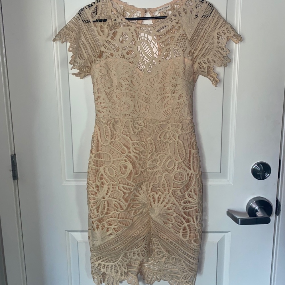 Light peach crochet dress